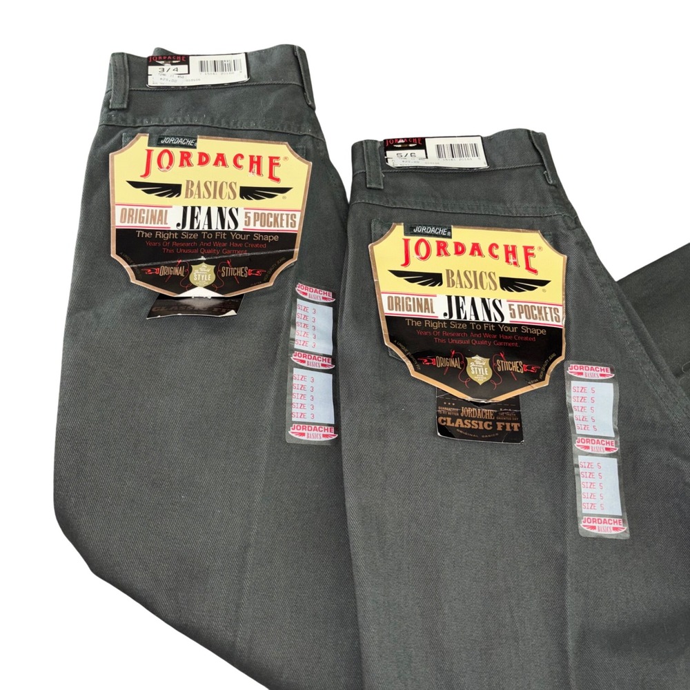 Vintage 90s Jordache High Waist Taper Jeans Green NWT DEADSTOCK fits 24" 3/4 5/6
